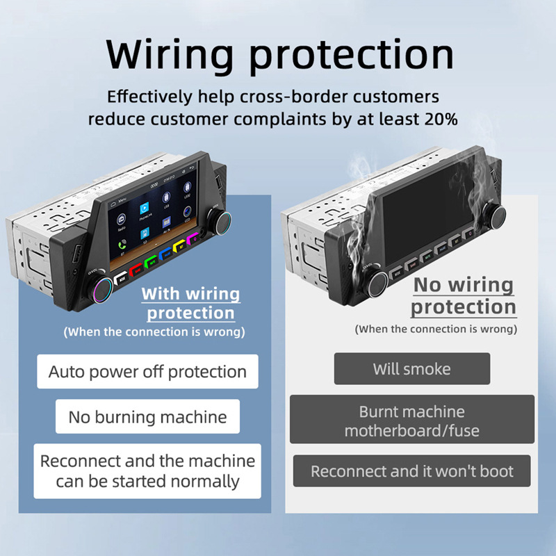 4.7 inch wireless carplay single spindle car mp5 player multimedia bluetooth card central control navigation 12V