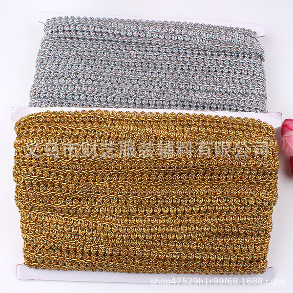 Factory wholesale gold and silver silk lace wavy wealth and lace…