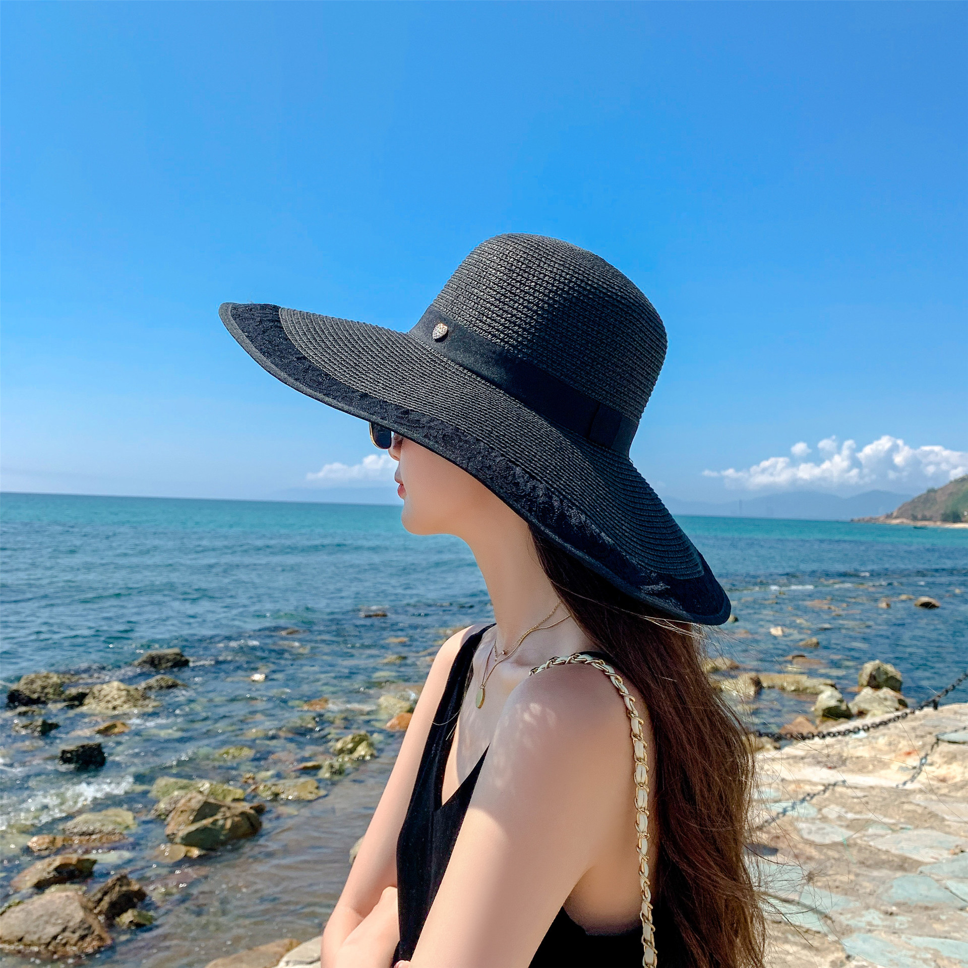 Fashion Big Eaves Dome Foldable Sunscreen Fisherman Hat display picture 2