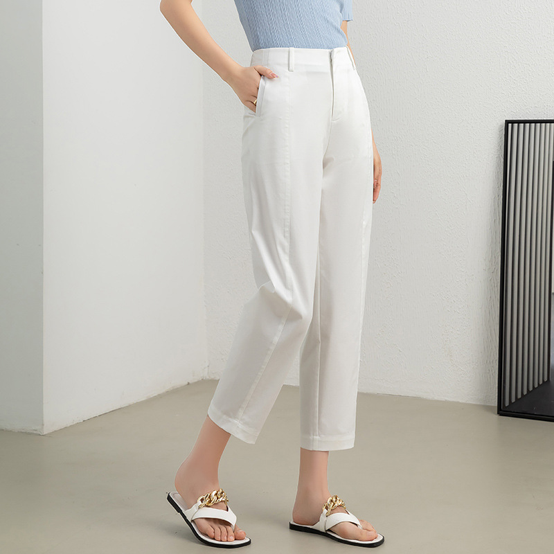 Quần culottes nữ ống rộng cạp cao chất Tencel cotton dáng chuối — Màu xanh tím than