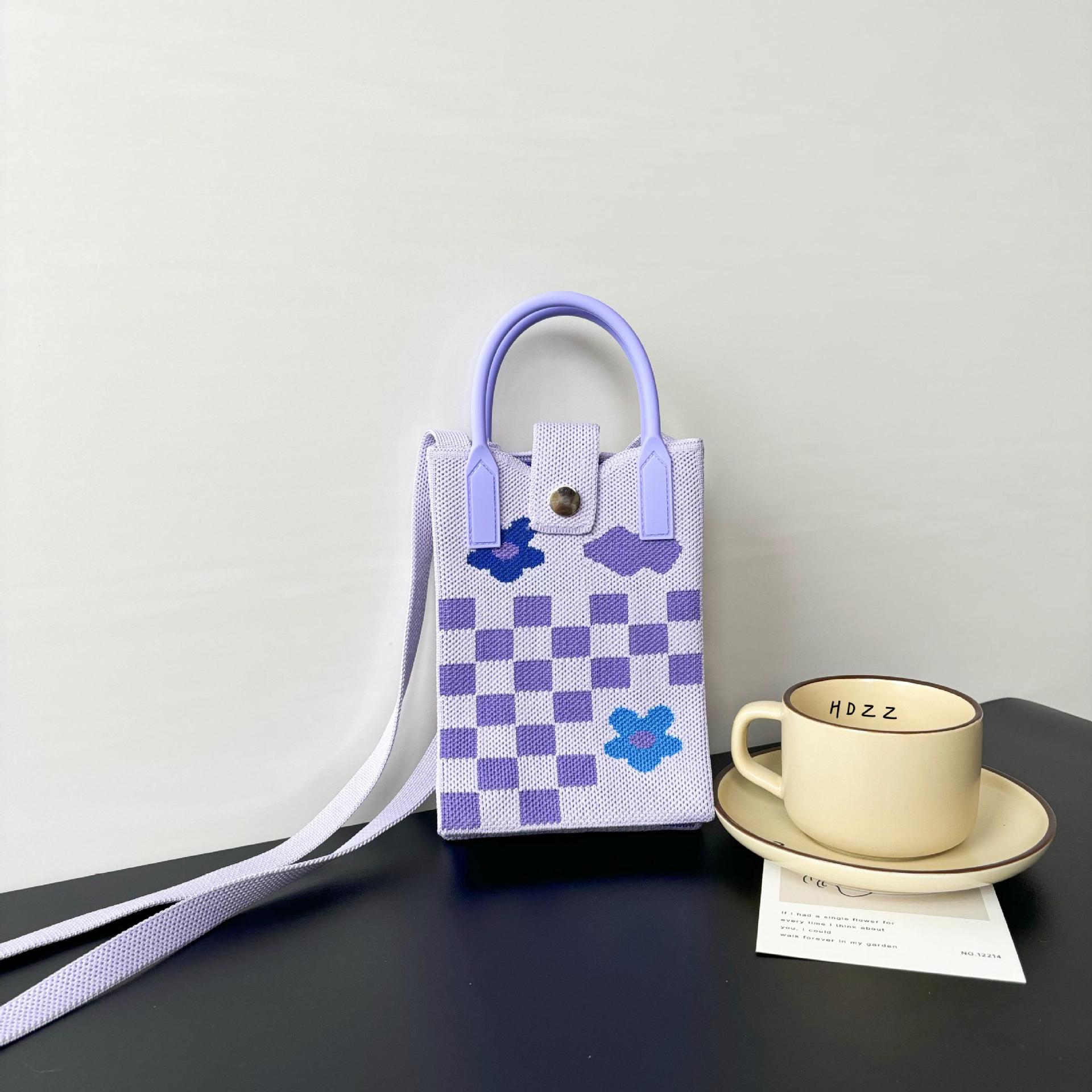 꽃무늬 격자—보라색