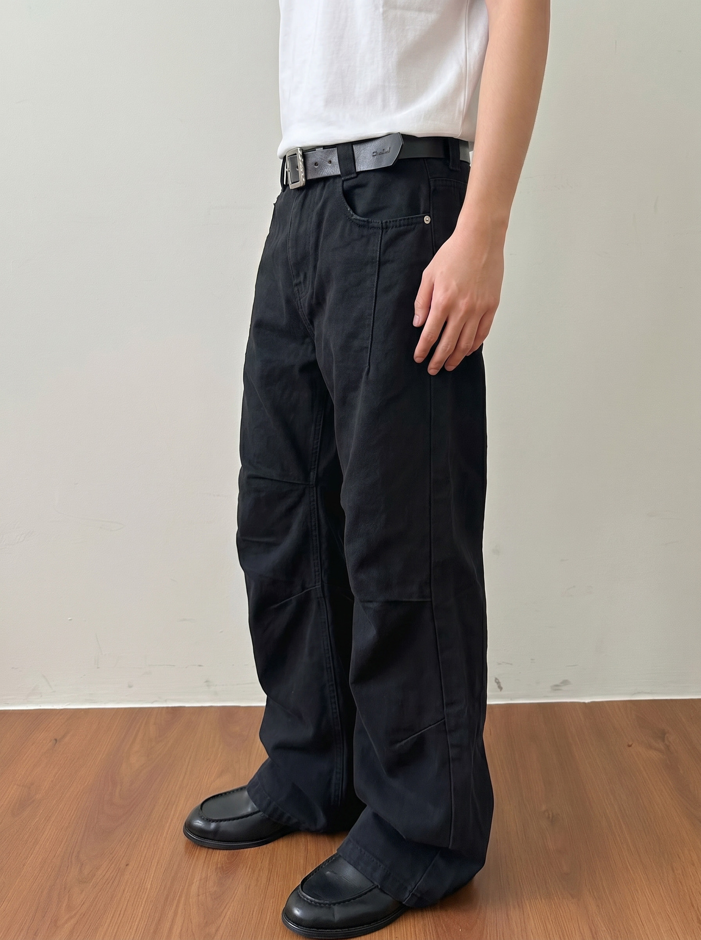 MADEEXTREME Washed Blue Straight-Leg Trousers