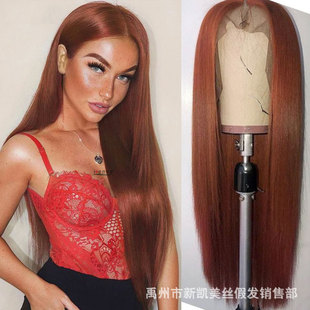 �~�tɫ���˰l�^��Copper Straight Lace Front Human Hair Wig