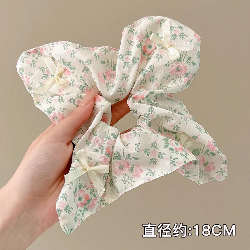 Temperamento bufanda cuadrada intestino lazo para el cabello femenino 2025 nuevo estilo súper grande cola de caballo cabeza cuerda viento perezoso banda de goma cuerda para el cabello tocado