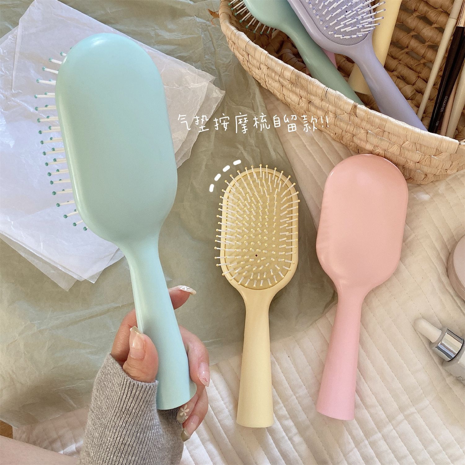 Pein de aire para mascotas con espejo cruzado, pein de aire para niñas, pein de masaje para el cabello, pein de pelo antiestático