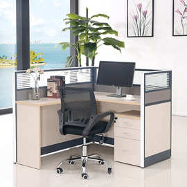 板式家具职员办公桌椅组合单人四员工位屏风卡座电脑台辨公室桌子