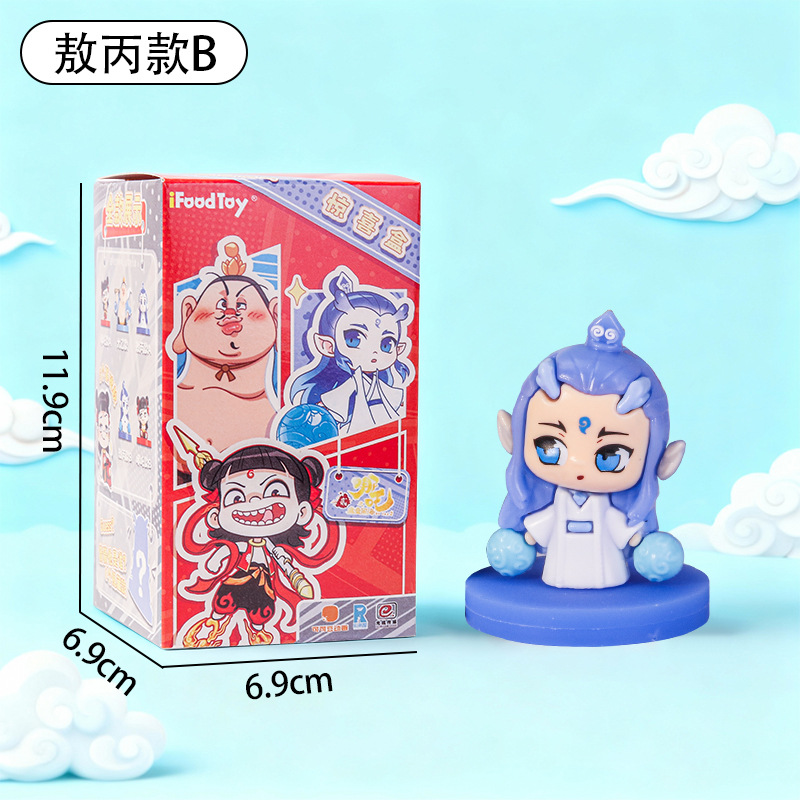Caja ciega de Nezha Dong Dong Le Chao jugar popularidad en línea caja ciega juguetes para niños muñecas estandos de muñecas pequeñas mercancías popularidad en línea