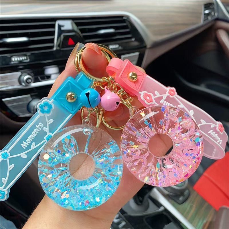 Trendy Oil-Filled Fresh-Style Liquid Sand Bubble Bead Donut Keychain Exquisite Couple Bag Pendant Decoration Trendy Oil-Filled Fresh-Style Liquid Sand Bubble Bead Donut Keychain Exquisite Couple Bag Pendant Decoration