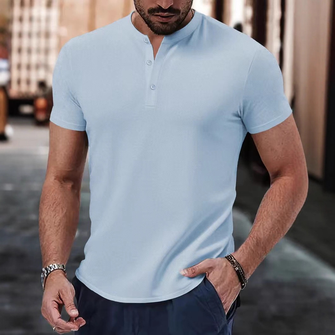 Summer Foreign Trade European and American Cross-Border Men's Casual Short-Sleeved Polo Shirt Tops Amazon