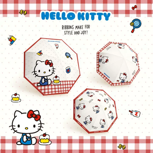Hellokitty Sunny Umbrella Parasol Genuine High-Looking Female Cute Wholesale Student Kt Cat Sun Protection Sun Umbrella