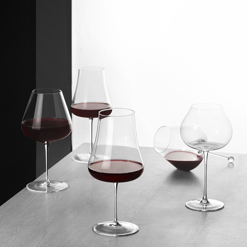 Tazas de vino de cristal, tazas de pie alto, tazas de vino de bordeaux, tazas de vino ultrafinas