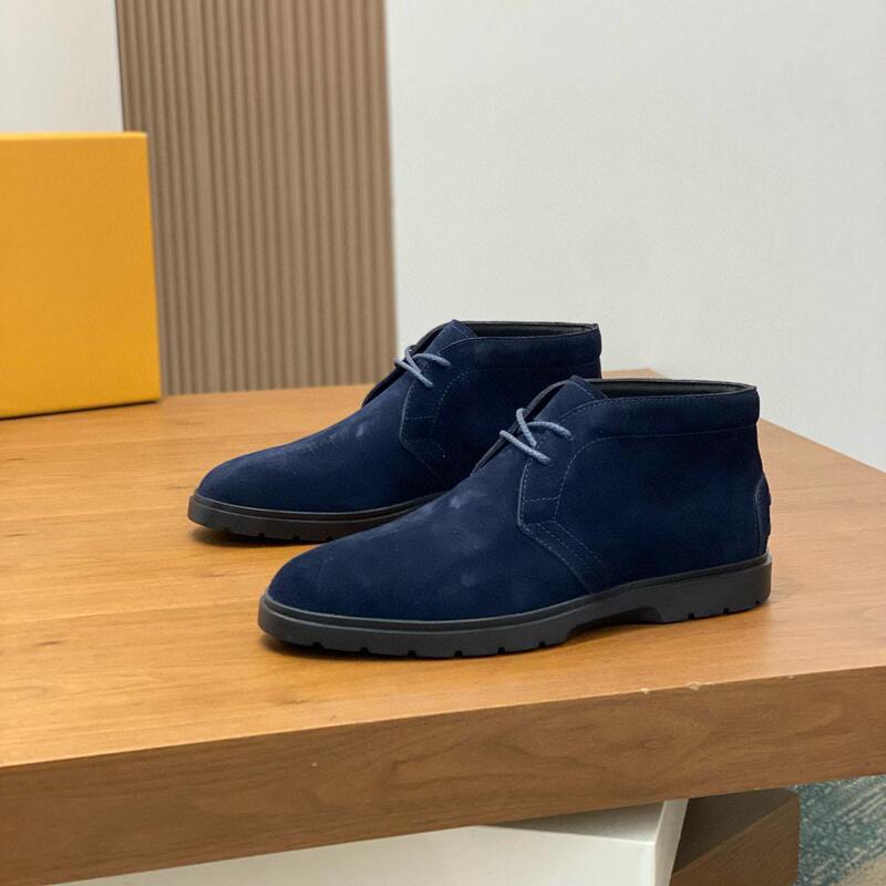 Old Horse Shoe Store Business Lace-Up Genuine Leather Boots Commuting Ankle Boots Fashion Genuine Leather Men's Shoes Formal Wear Comfortable Men's Boots