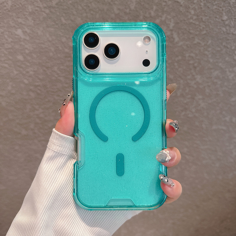 メキシコで人気のApple IP17promax用3in1スマホケース、グリッター入りApple 17マグネット式スマホケース|undefined