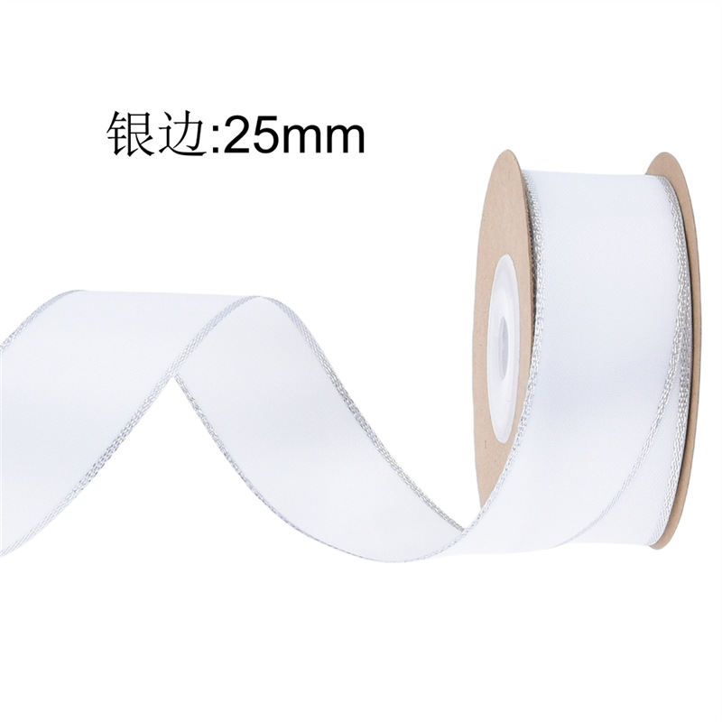 Amazon cinta de borde de cebolla de oro y plata de doble cara engrosada cinta de poliéster arco accesorios para el cabello cinta vestido floral