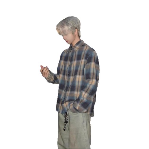 American Retro Plaid Shirt for Men - Spring Trend Brand Vintage Long-Sleeve Checkered Shirt with a Cool, Rugged, and Sophisticated Vibe