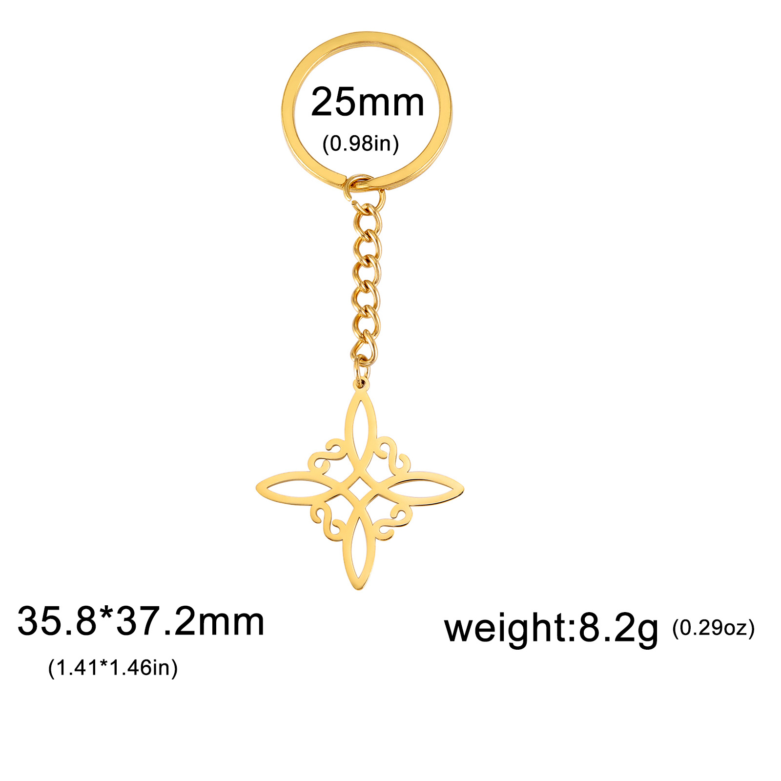 14g Weight Keychain Classification 1 Piece Quantity Daily Occasion Titanium Steel Material Witches Knot Pattern Women's Gender Simple Style Style Simple Style Witches Knot Titanium Steel Women's Bag Pendant Keychain 7