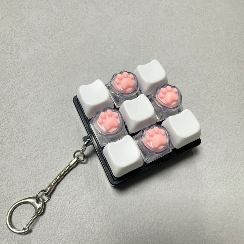 クロスボーダー9キー丸キャップ減圧ボタンテスターキーボード猫減圧ボタンフィンガーピンチペンダントキーホルダー|undefined
