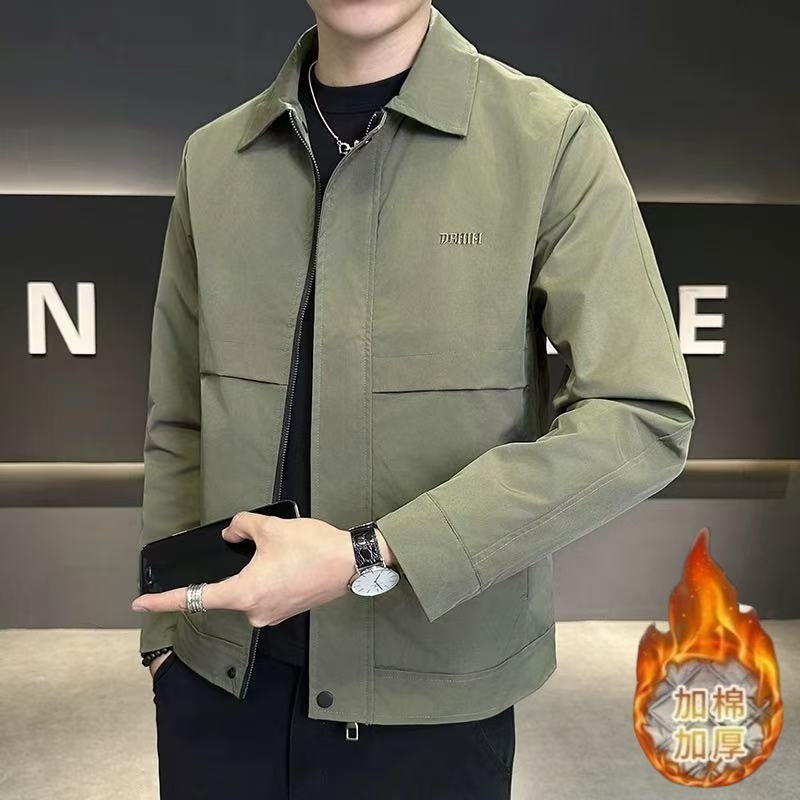 跨境潮流男装外套2025春秋新款男士休闲百搭男款翻领工装夹克男上|undefined