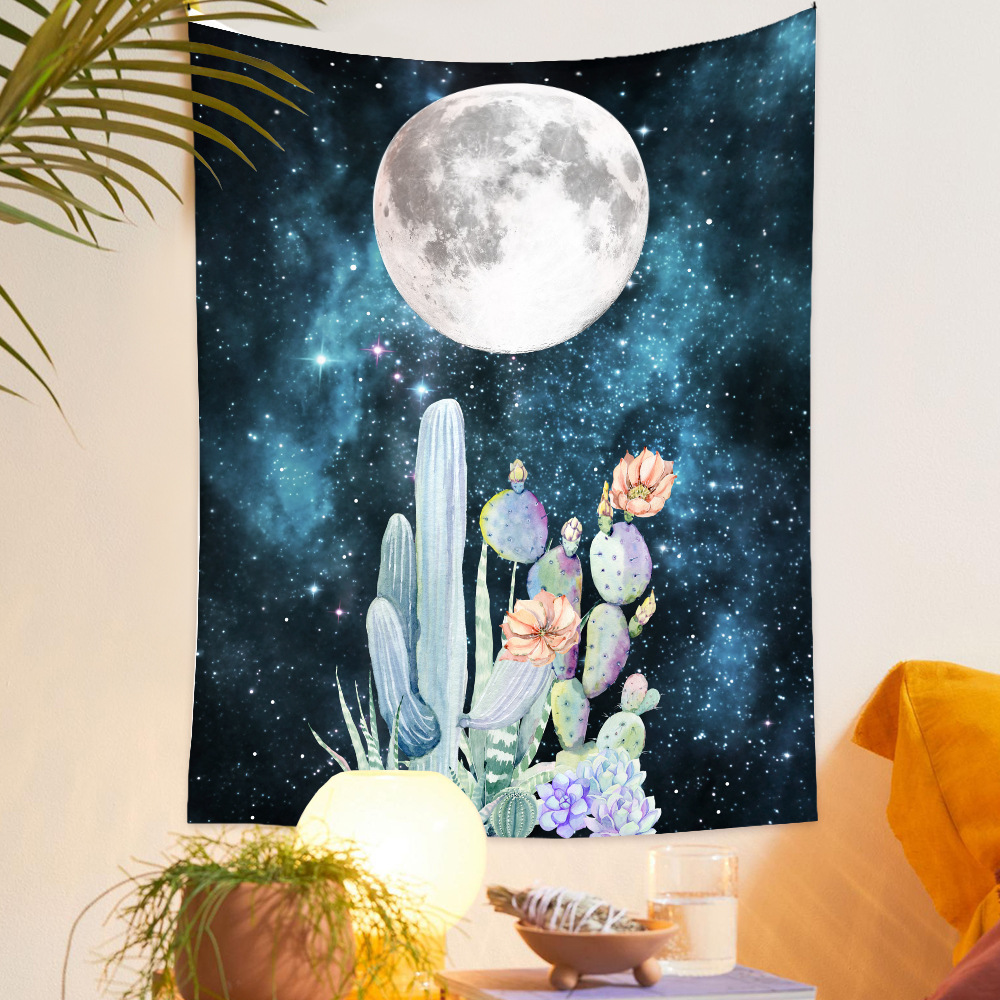 Bohemian Moon Cactus Tapestry Home Background Decoration Wholesale Nihaojewelry display picture 7