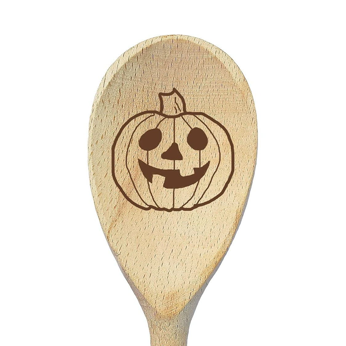 Кросс-граница Amazon temu горячие продажи, Halloween тыква, бук beech лазерная распечатка, вырезная деревянная ложка