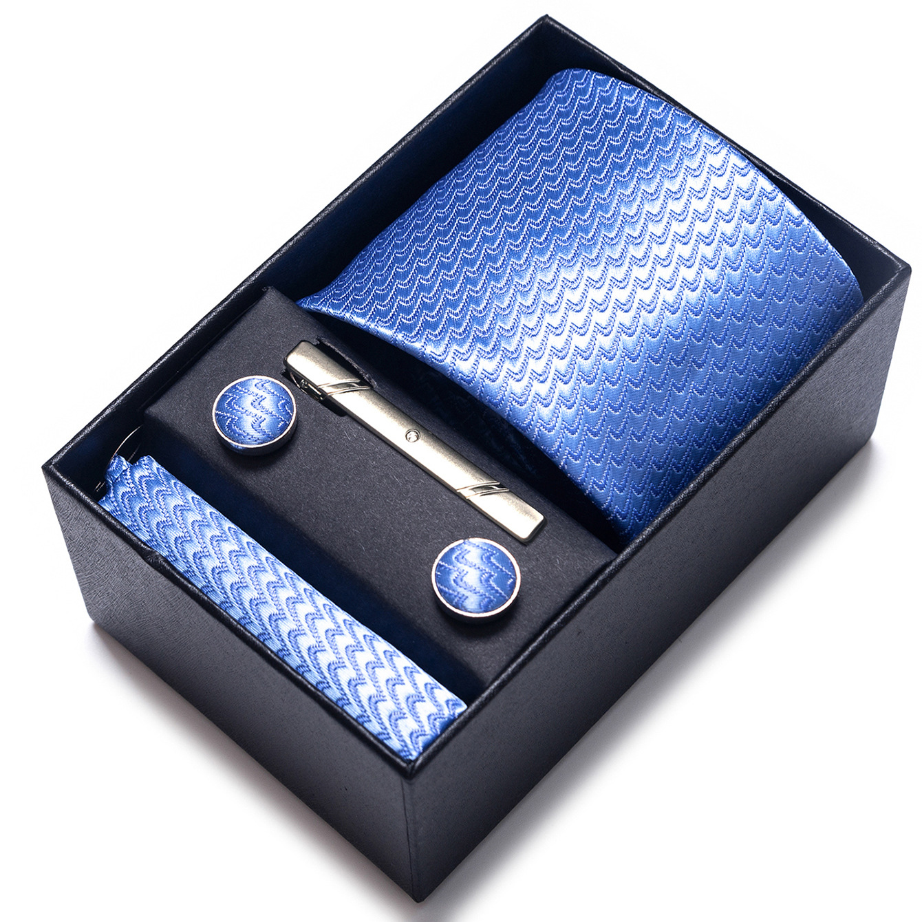 Set de Caja de Regalo con Corbata de Negocios para Hombre de Rayón Jacquard para Boda