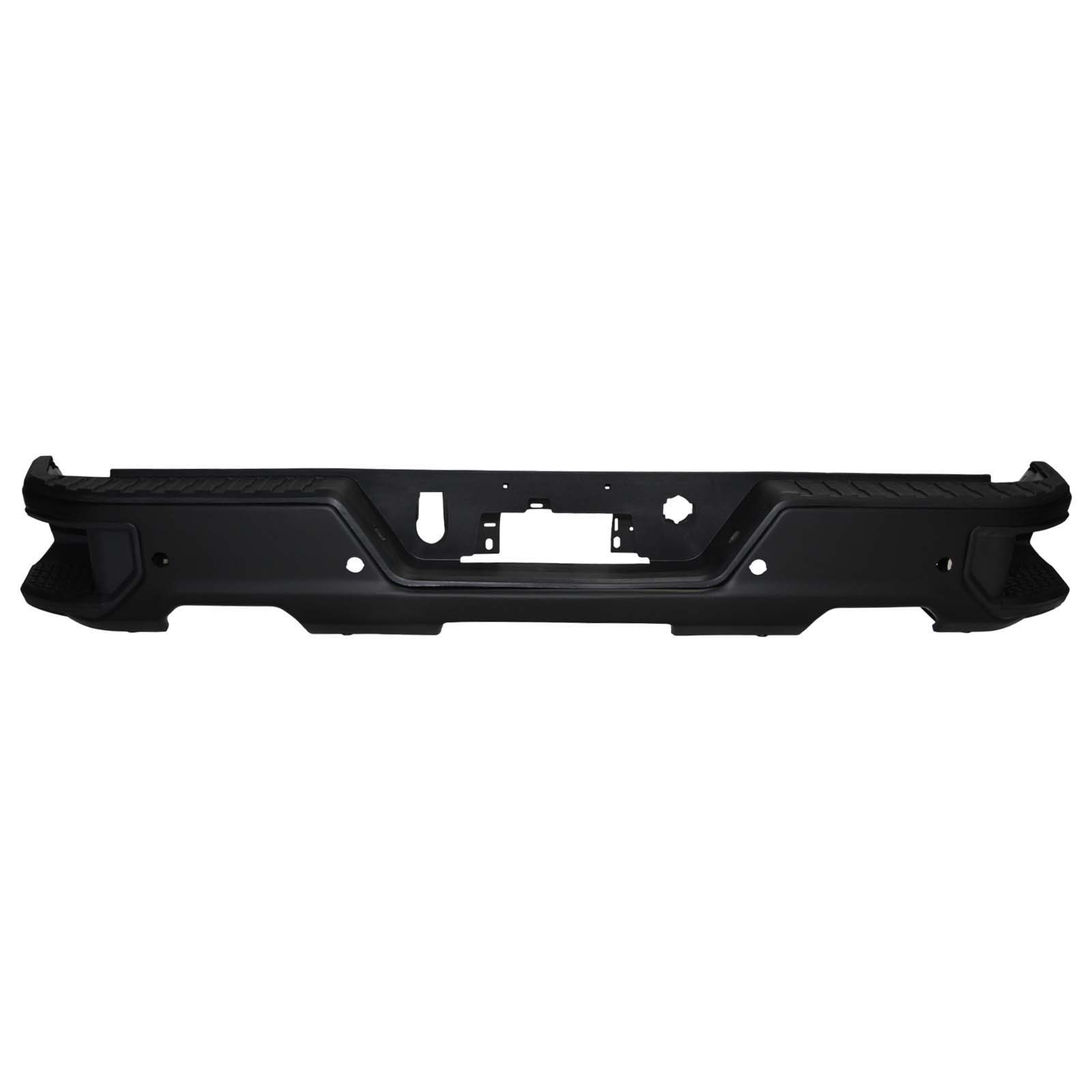 Aplicable a Chevrolet 19 - 22 Silverado barra trasera original negro con agujero de radar con agujero de escape