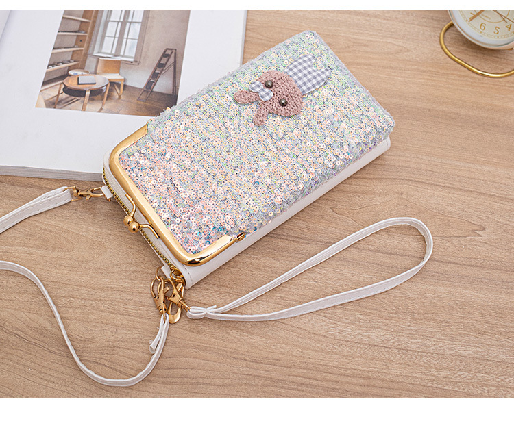 Women's Medium Pu Leather Sequins Cartoon Cute Streetwear Clasp Frame Zipper Envelope Bag display picture 6