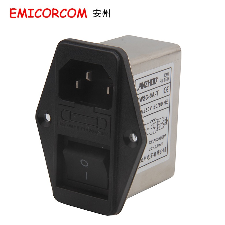 CW2C-3A-T交流电源净化器 滤波器 电感器 3A插座式开关滤波器