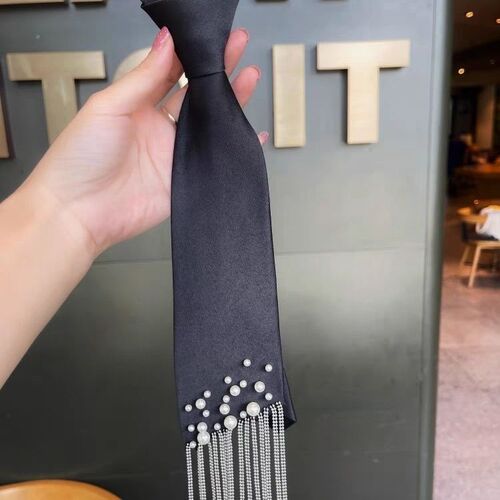 Korean style tie, college style, solid color, knot-free cross, personalized fashion decorative shirt, bow tie, women's neckline accessories