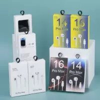 Подходит для упаковки проводных наушников Apple 16 Pro Max/14, универсальная картонная упаковка с портом TC для кабеля наушников.