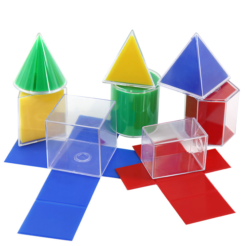 Solid geometry cube cylinder decomposable model surface area expandable primary school mathematics teaching aids children