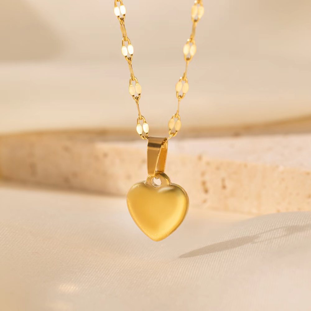8g Weight PVD Coated Gold Plating Process 18K Real Gold Plated Plating Material 304 Stainless Steel Pendant Material Layered Necklaces, Pendant Necklace Classification 304 Stainless Steel Chain Material Paperclip Chain, cable chain, Twisted Rope Chain Chain Type 1 Piece Quantity Casual, Daily, Date Occasion 304 Stainless Steel Material Heart Shape Pattern Women's Gender Sweet, IG Style Style Plating Craft Heart Shape Titanium Steel Sweet IG Style Layered Necklaces Pendant Necklace 24
