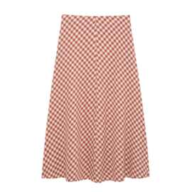 跨境外贸女装2025春季新款休闲格纹迷你半身裙