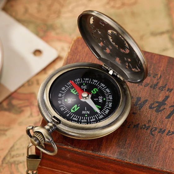 Foreign Trade Hot Selling Creative New Compass Pocket Watch Outdoor Mountaineering Classic Style Flip Compass Pocket Watch