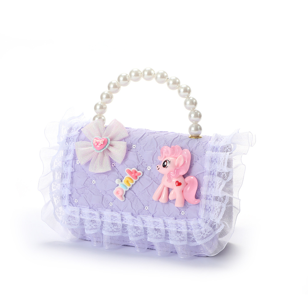 Cute divertido bolso para niños pequeño Xiangfeng perla monedero portátil pequeña princesa bolsa de almacenamiento bandolera estilo ins al por mayor