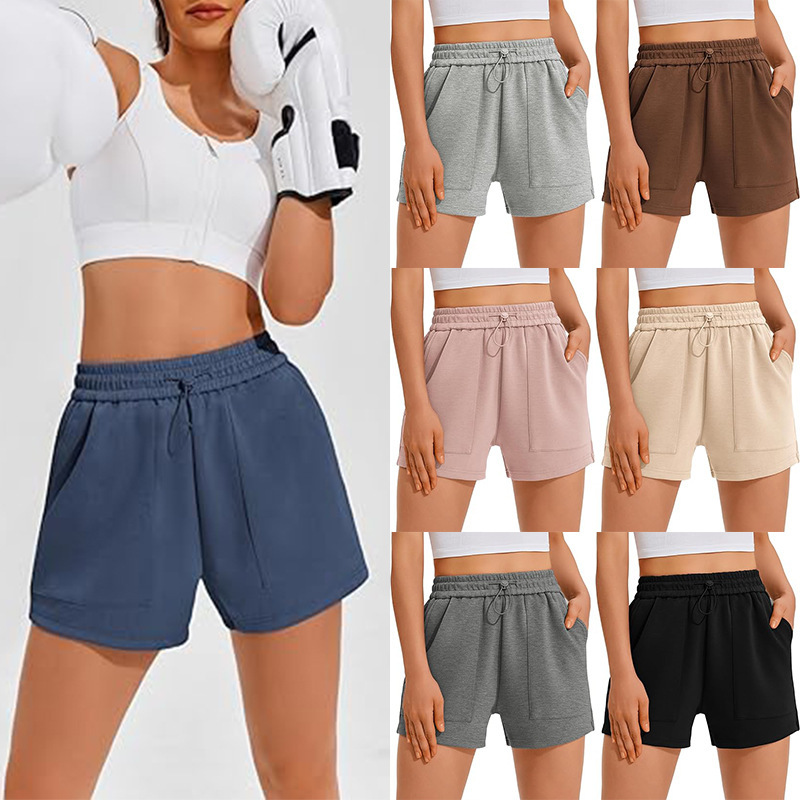 Cross-border Europe and America Amazon Summer New Women's Sports Fitness Jogging Casual Pocket Drawstring Pants Shorts