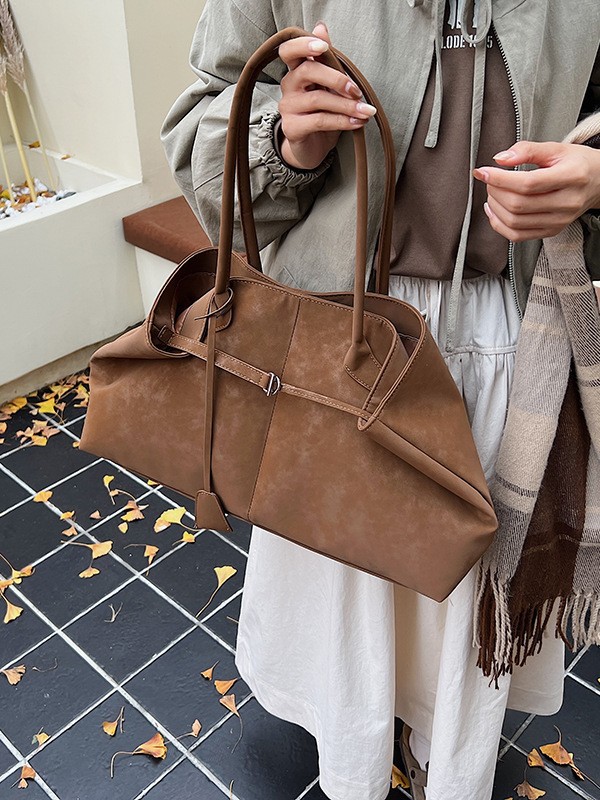 Bolsa de invierno de cuero de seda para mujeres 2025, nueva moda coreana retro bolsas de mano, bolsas de viaje de gran capacidad