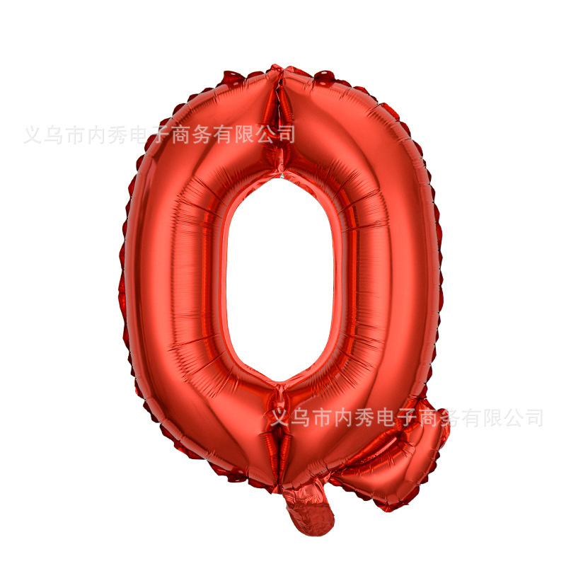 Globo de letra de película de aluminio de 16 pulgadas, versión americana en mayúsculas, cuerpo delgado, pinyin en inglés, decoración de caracteres, globo de papel de aluminio AZ al por mayor