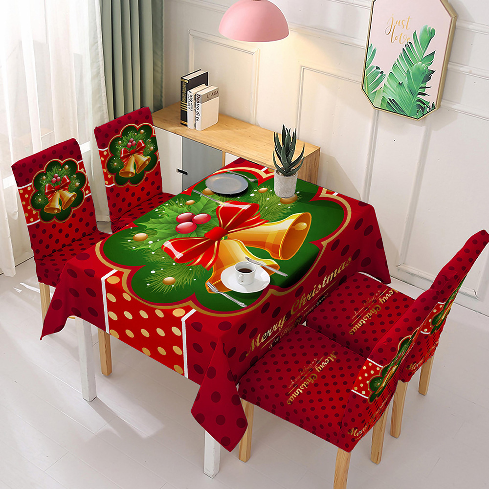 Christmas Vacation Cartoon Snowman Blended Tablecloth Chair Cover display picture 3