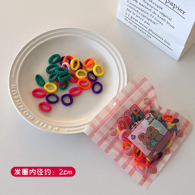 100 paquetes _ colorido pequeño bebé anillo de cabello para niños cuerda de cabello alta elástica no lesionada banda de cabello para mujeres con joyas de cabello para niñas