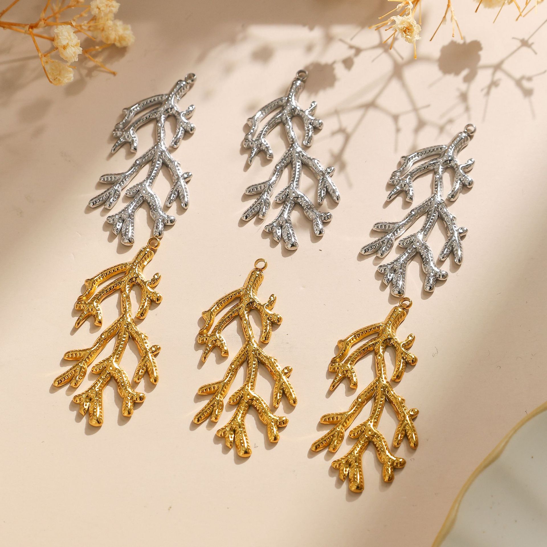 DIY Jewelry Accessories Classification 5 PCS/Package 304 Stainless Steel Solid Color Pendant