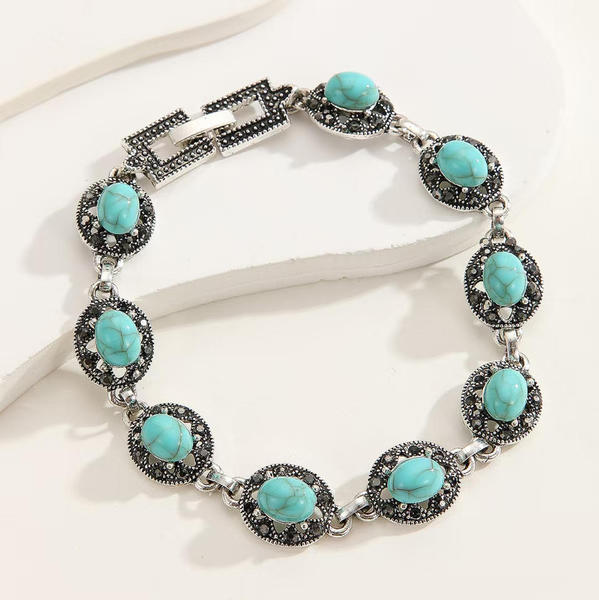 Fashionable universal elegant ethnic turquoise bracelet