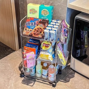 M Transparent Trolley Storage Rack Bathroom Bedside Snacks Bedroom Floor Multi-layer Mobile Cosmetics Storage Free Shipping L