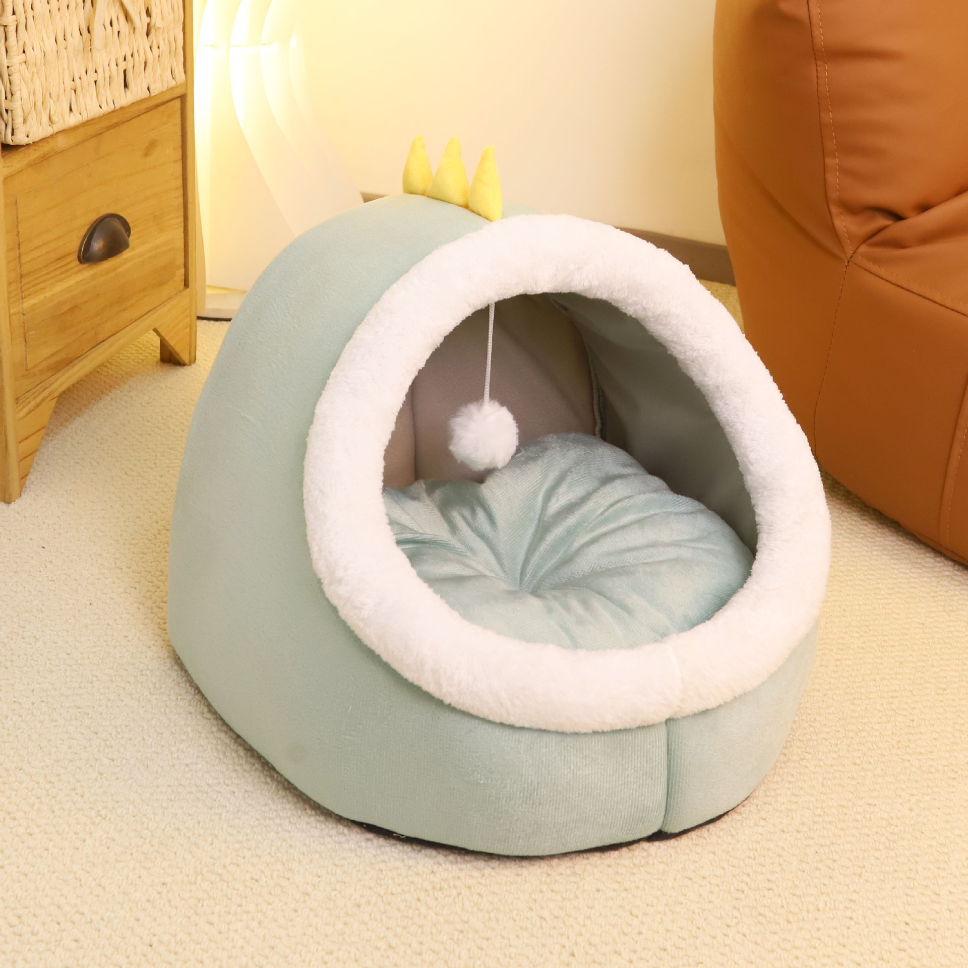 Nido de gatos cuatro estaciones general gato dormido semicerrado gato cama de casa gato gato invierno calentamiento artículos de mascotas