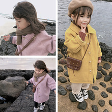 女童呢子大衣韓版加厚夾棉長外套外衣冬裝新款外貿童裝代發3-8歲