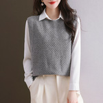 专柜羊毛马甲女2025秋冬新款配衬衣简约流行百搭无袖针织毛衣背心