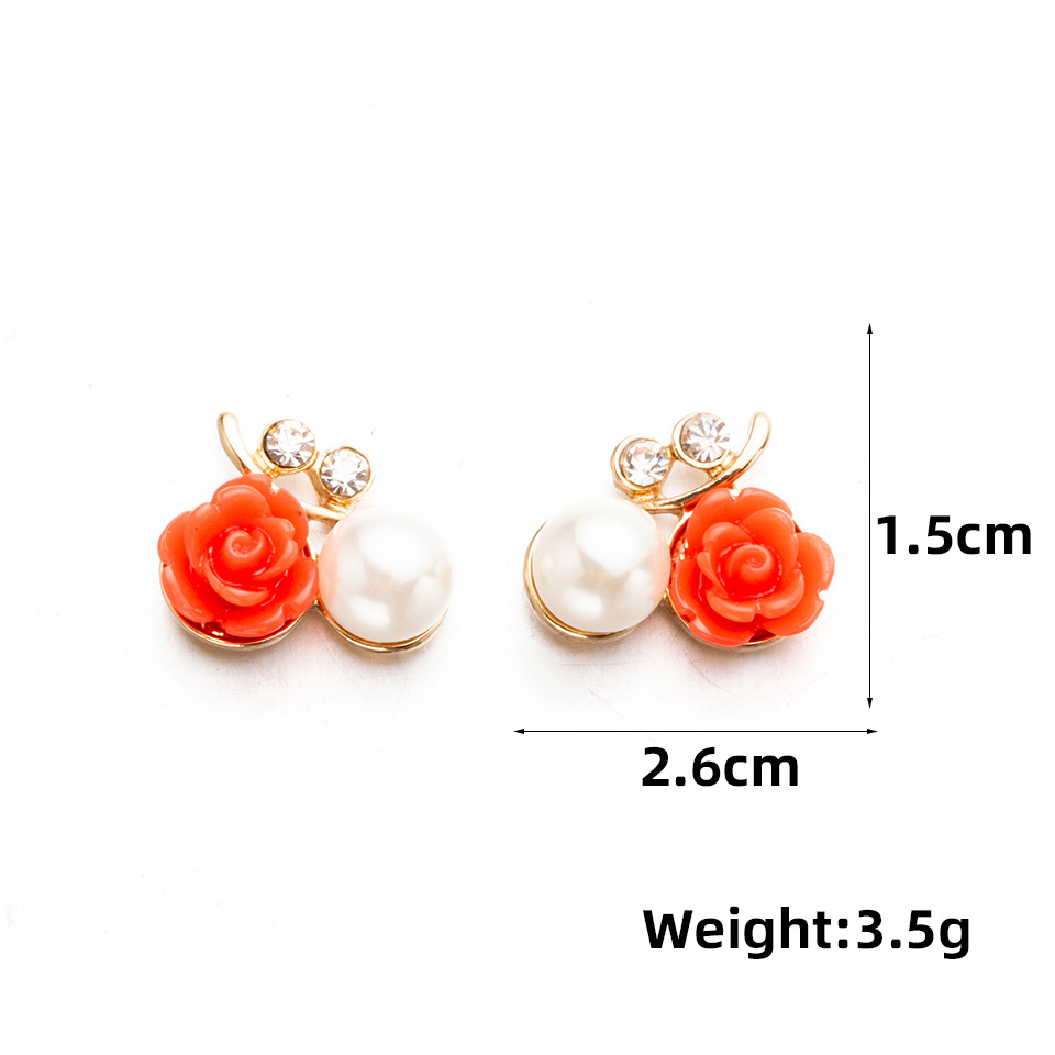 Boucles D&#39;oreilles Simples Strass Perle Boucles D&#39;oreilles Pétales Rétro Boucles D&#39;oreilles Accessoires display picture 1