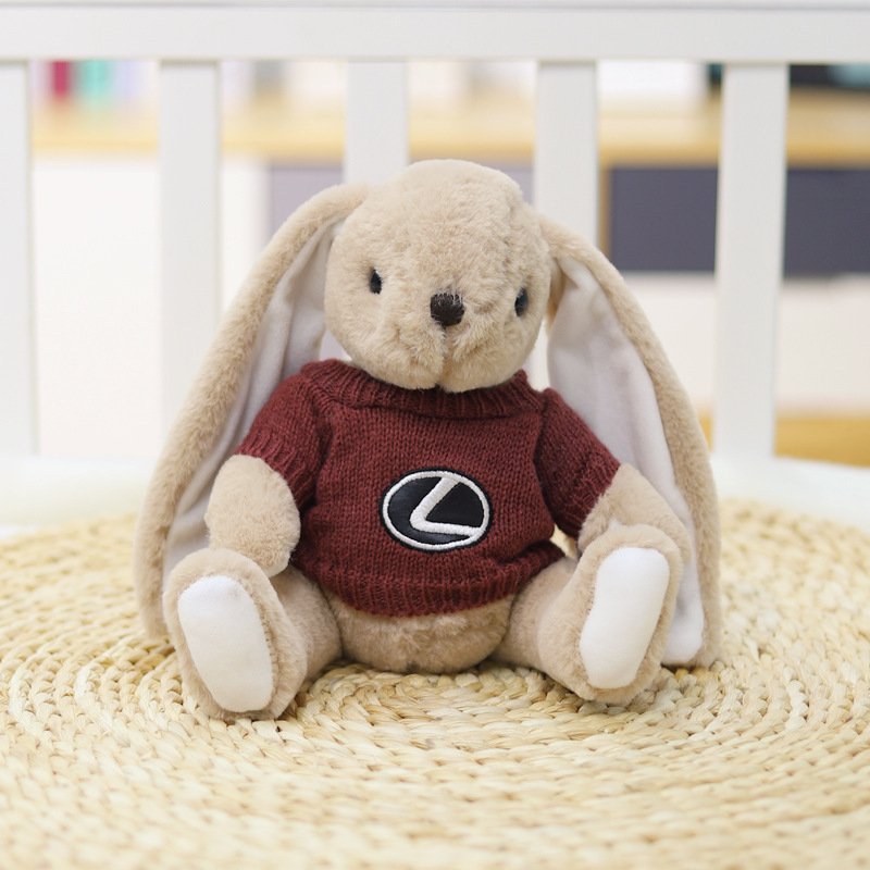 Suéter lindo muñeca de peluche conejo orejas colgantes juguetes Mercedes-Benz Audi Volkswagen Toyota Ford muñeca 4S regalo de actividad de la tienda