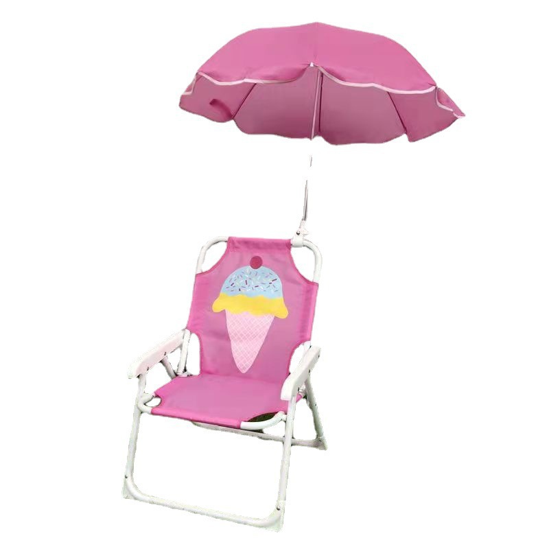 Silla de playa para niños de ocio al aire libre con paraguas ins estilo banco de dibujos animados silla trasera de bebé con sombrilla silla plegable