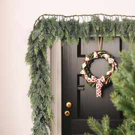 现货户内外圣诞节日仿真藤蔓诺福克手感软胶万圣节装饰门墙壁挂